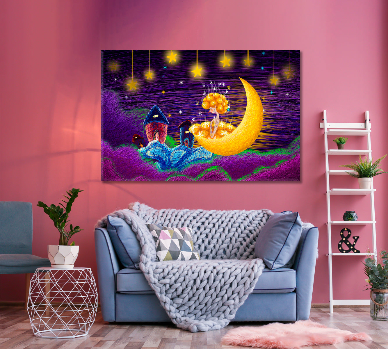 Night Fairy-tale Children's Room Wall Art Canvas Print Kids Room Canvas Art Print Artesty   