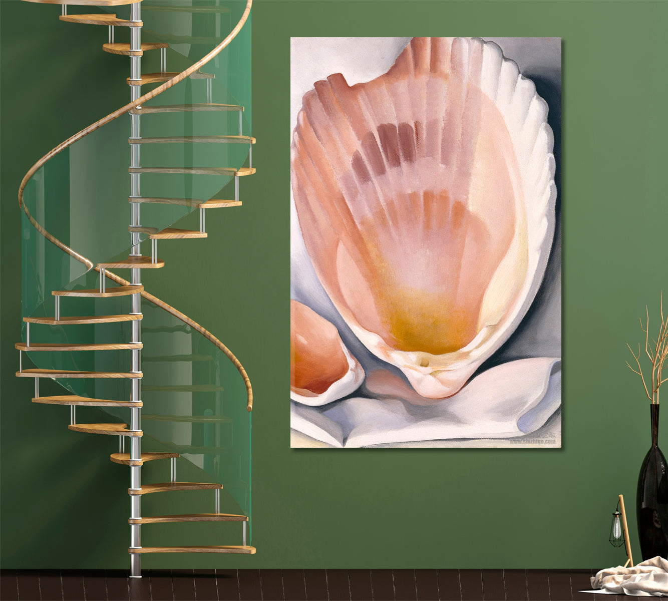 BROKEN SHELL Abstract Seashell Sea Life  - Vertical Abstract Art Print Artesty   