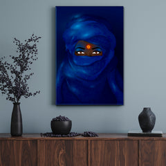 African Tribal Nomads Berber Women Blue Ethnic Turban African Style Canvas Print Artesty 1 Panel 16"x24" 