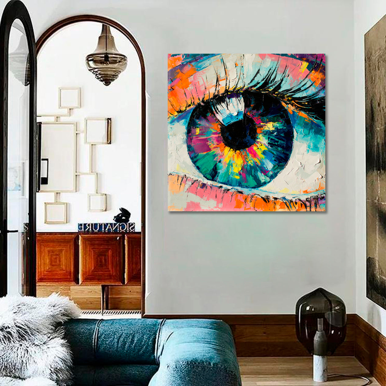 ABSTRACT EYE Amazing Colors Conceptual Trendy Contemporary | Square Contemporary Art Artesty   