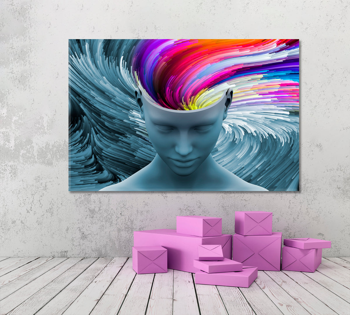 IMAGINATION AND DREAMS Swirls Color Motion Consciousness Art Artesty 1 panel 24" x 16" 