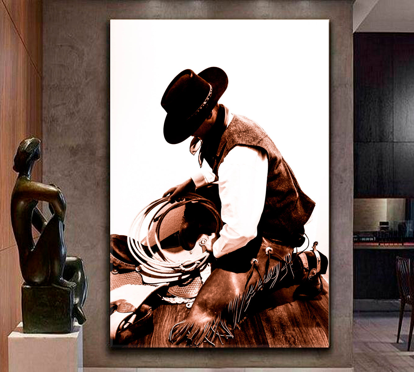 BUCKAROO Texas Ranger Great Basin Style Cowboy Way Buckaroo Wild Rags - V Vintage Affordable Canvas Print Artesty   