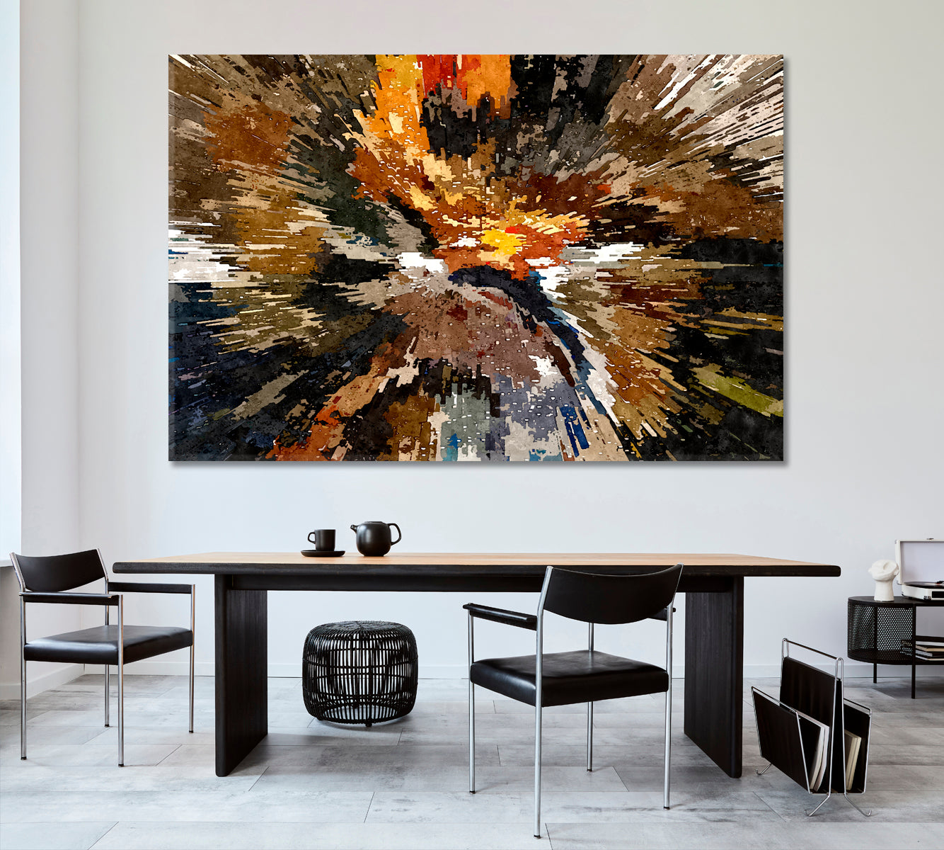 MODERN ART Abstract Splash Black Bron Yellow Tones Abstract Art Print Artesty   