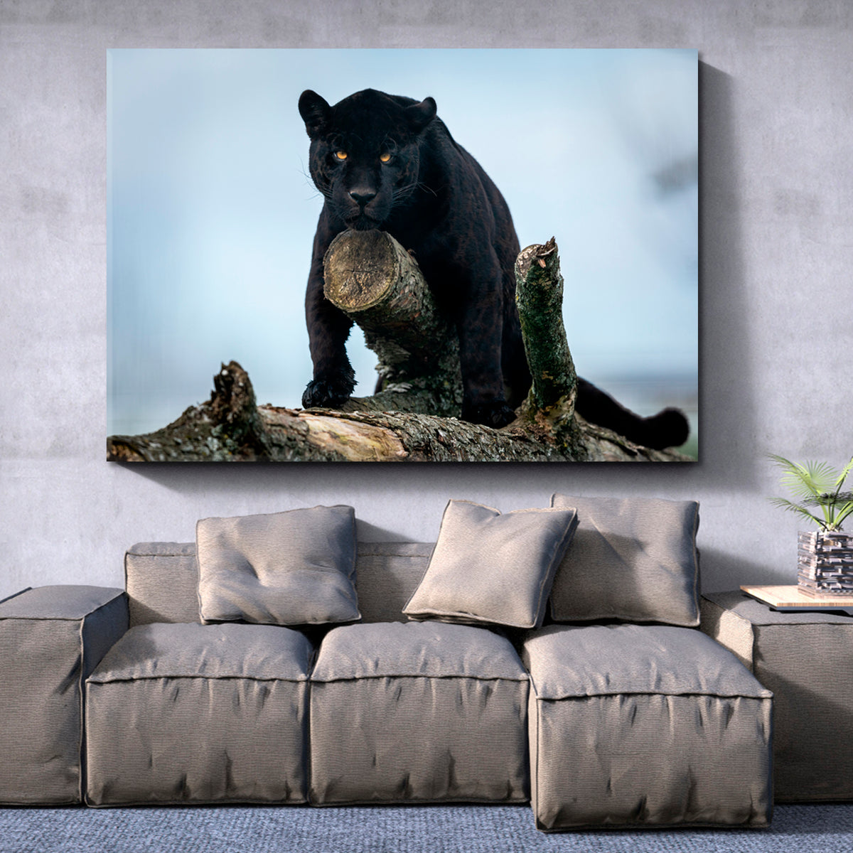 PUMA Black Jaguar Animals Panther Forest Animals Canvas Print Artesty 1 panel 24" x 16" 