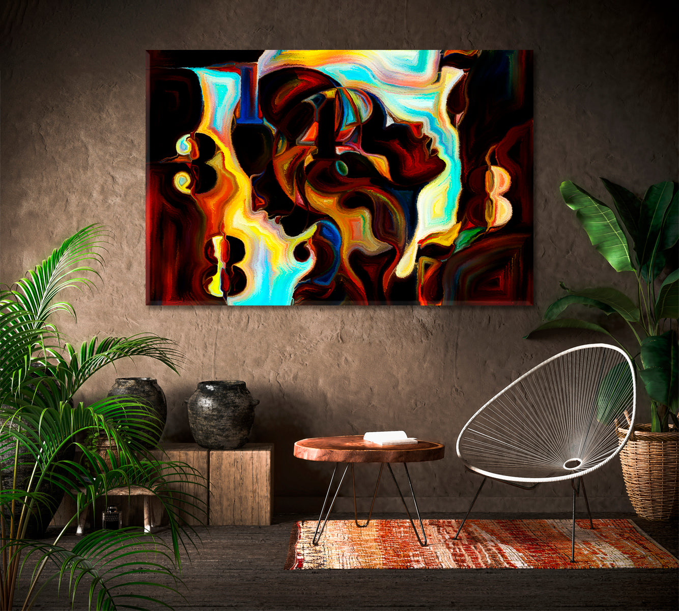 Abstract Forms Shapes Unique Design Wall Art Canvas Print Contemporary Art Artesty 1 panel 24" x 16" 
