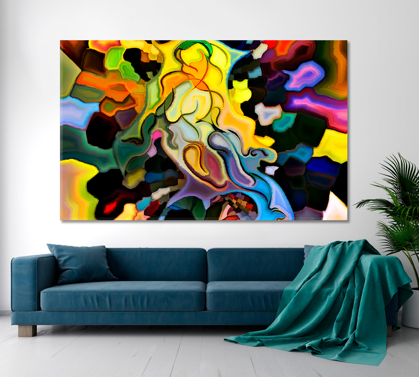 Human and Geometric Forms Collection Abstract Creativity and Imagination Abstract Art Print Artesty 1 panel 24" x 16" 