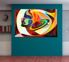 Cosmic Consciousness In Colors And Shapes Celestial Home Canvas Décor Artesty 1 panel 24" x 16" 