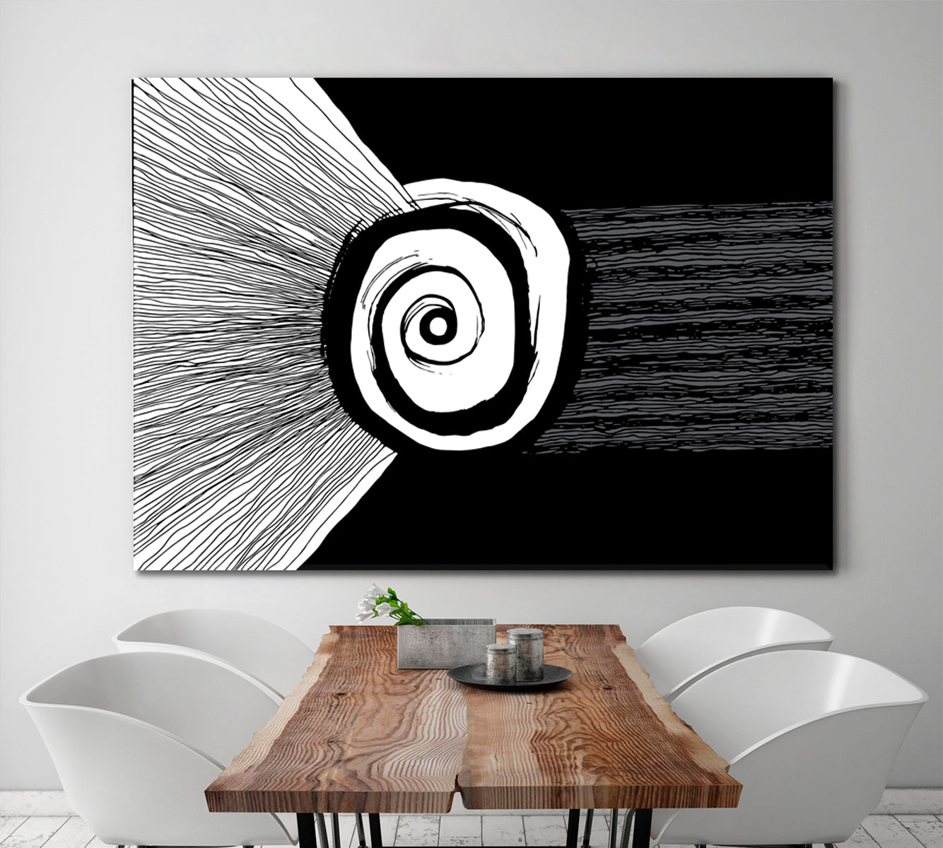 BLACK AND WHITE Geometric Modern Abstract Art Contemporary Art Artesty   