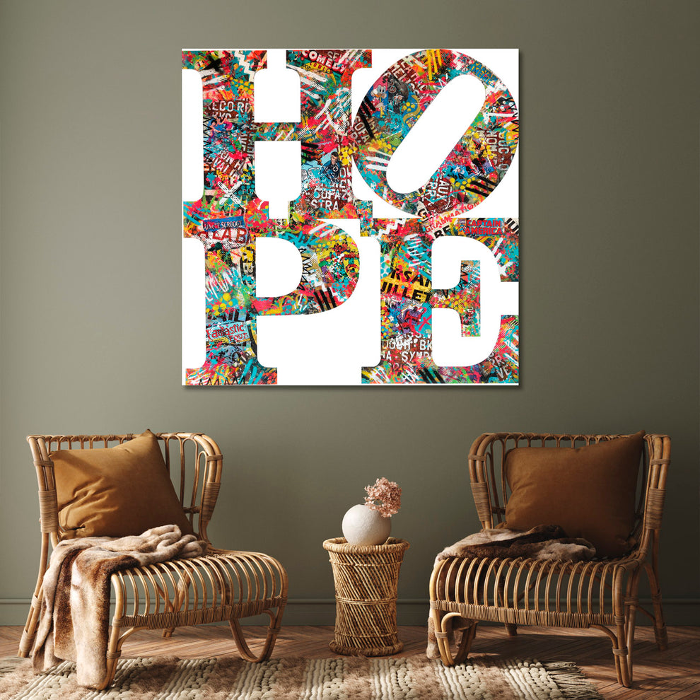 HOPE Abstract Poster Collage Canvas Print Wall Art For Home Decor ...