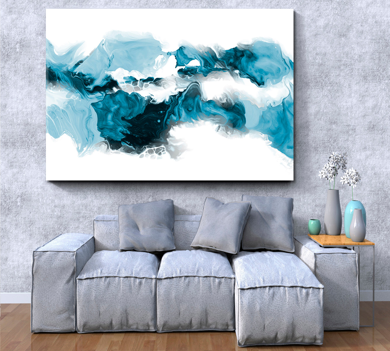 Creative Abstract Marble Painting Fluid Art, Oriental Marbling Canvas Print Artesty   