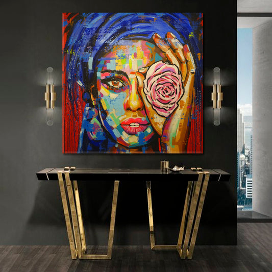 LADY ROSE Portrait Beautiful Woman Contemporary - S Fine Art Artesty   