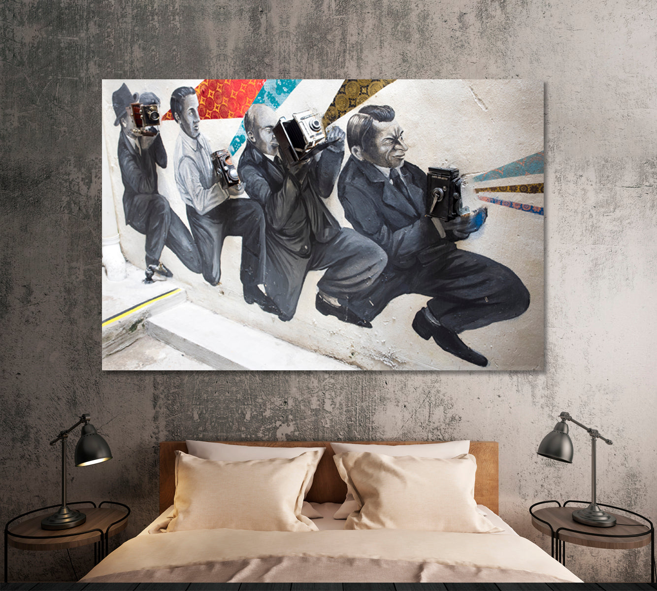 Amazing Urban Graffiti Camera Museum Street Art Canvas Print Photo Art Artesty 1 panel 24" x 16" 