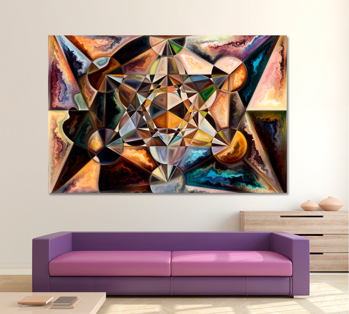 ABSTRACT GEOMETRIC FORMS Eye Catching Patterns Abstract Art Print Artesty 1 panel 24" x 16" 