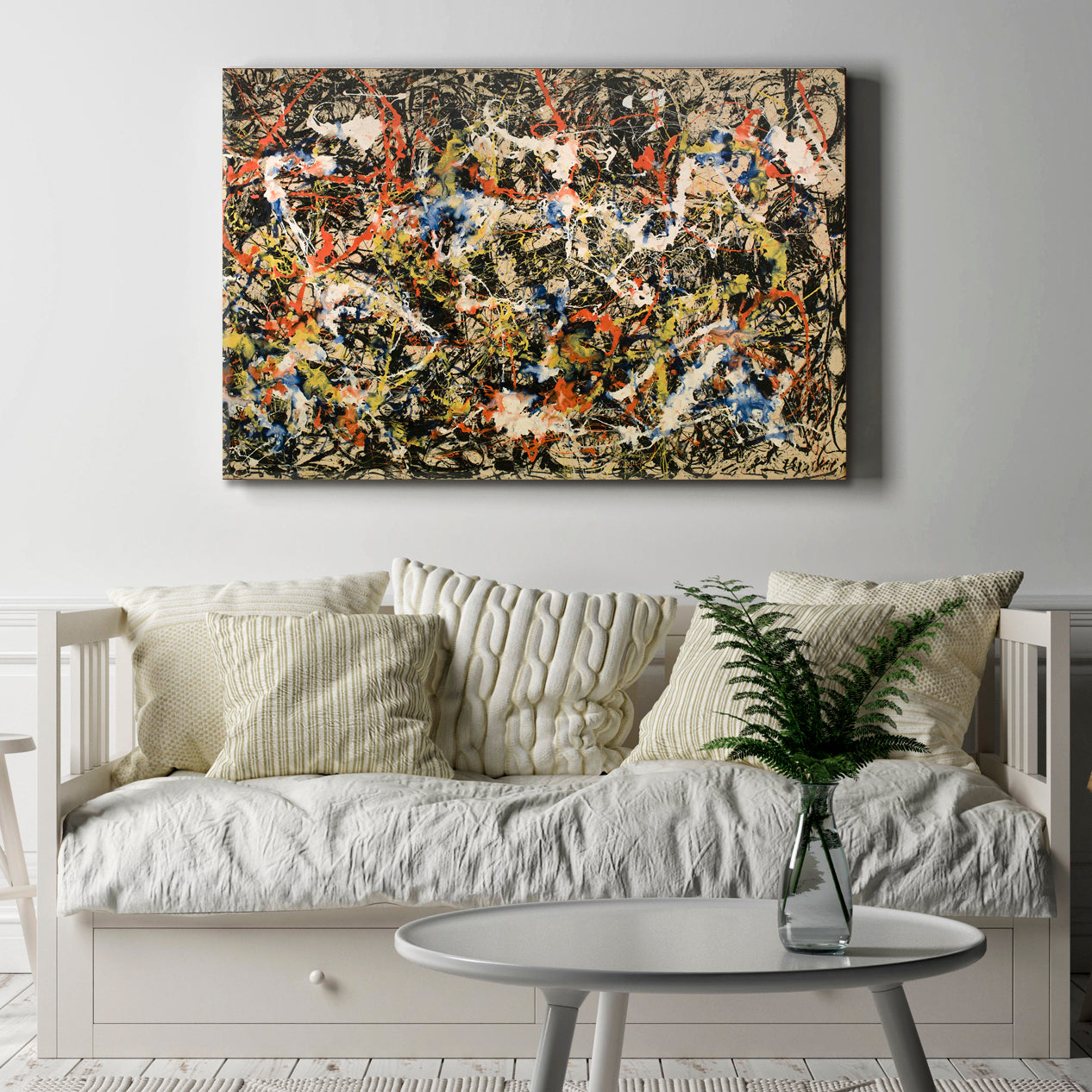 CONVERGENCE Jackson Pollock's Style Abstract Art Print Artesty 1 panel 24" x 16" 