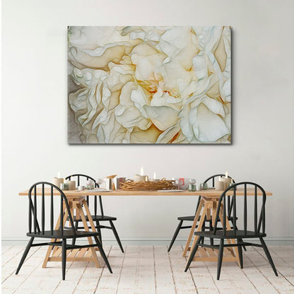 Peony Flower Petals Abstract Forms Pattern Soft White Creamy Pastel Colors Canvas Print Abstract Art Print Artesty   