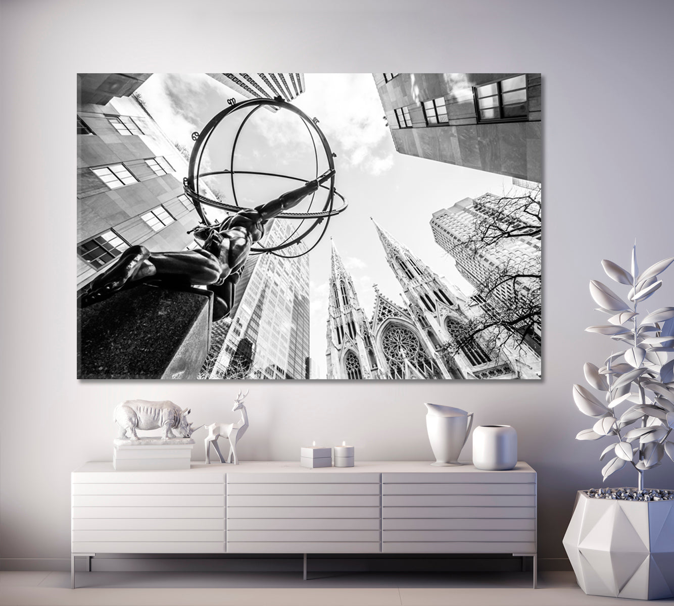 ATLAS GOD Wealth Symbol Titan Statue Rockefeller Center New York City Cities Wall Art Artesty   