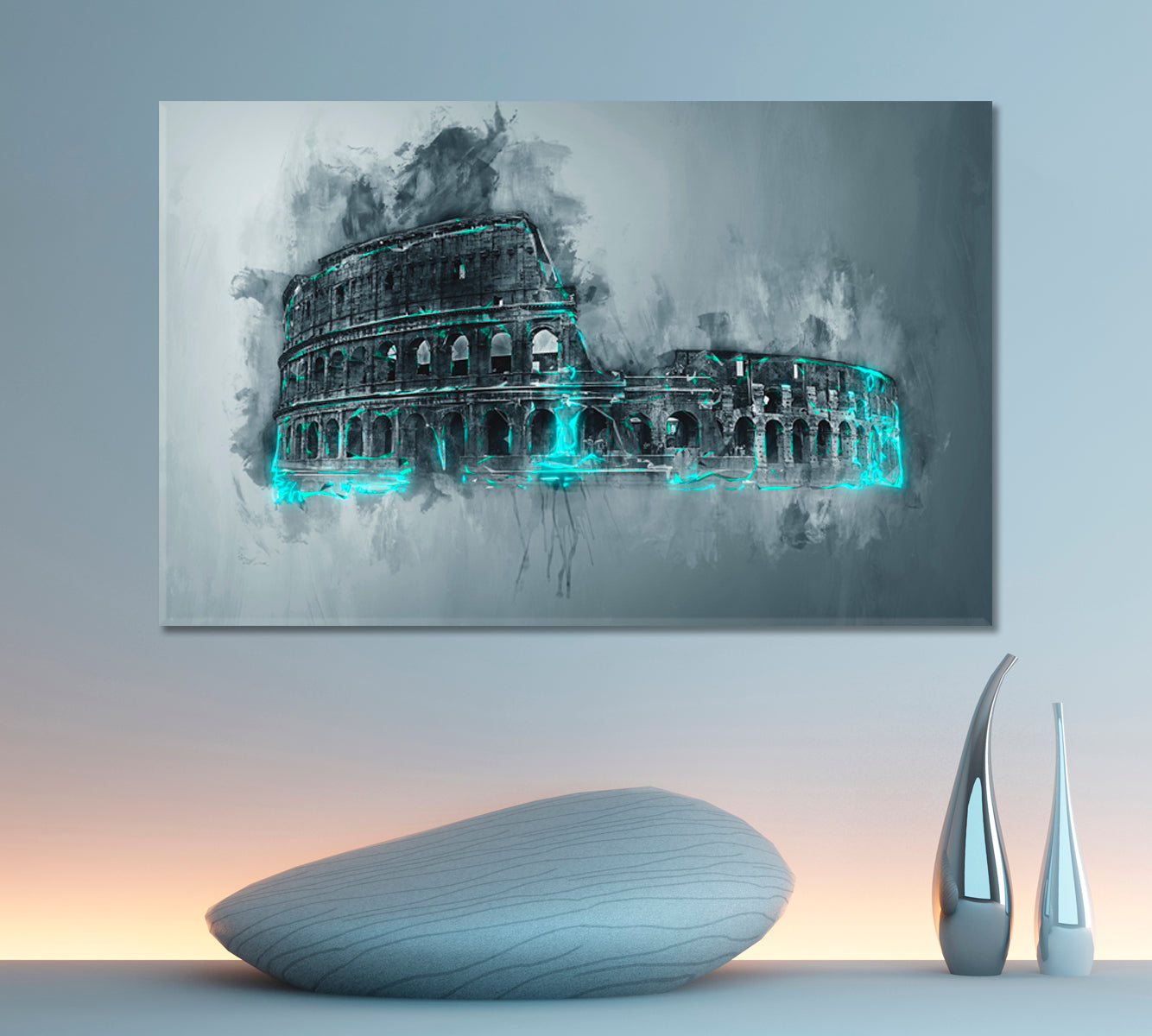 Colosseum Rome Italy Famous Landmarks Artwork Print Artesty 1 panel 24" x 16" 