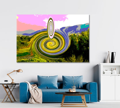 Innovative Circular Shape Abstract Artistic Landscape Modern Artwork Contemporary Art Artesty   