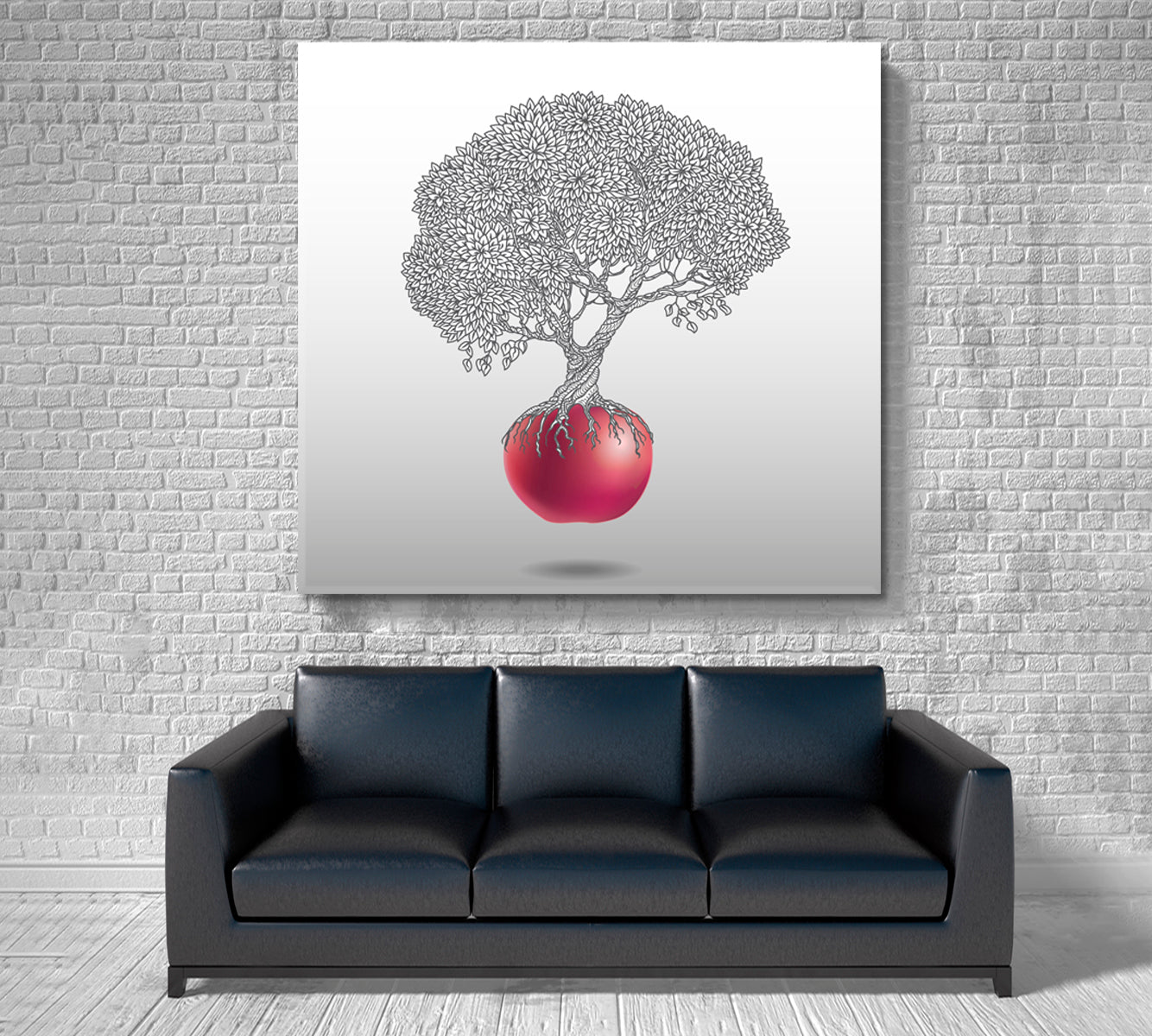 Old Tree Red Apple Artwork Pos Artesty 1 Panel 12"x12" 