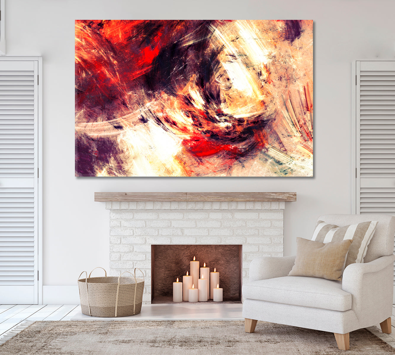 Bright Artistic Splashes Abstract Color Modern Futuristic Dynamic Fractal Artwork Abstract Art Print Artesty 1 panel 24" x 16" 