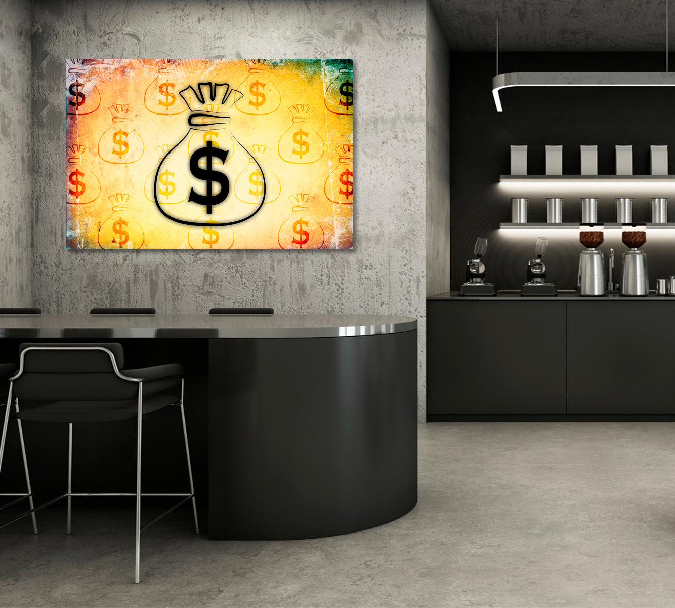 DOLLAR ICON Money Bag Business Fortune Business Concept Wall Art Artesty   