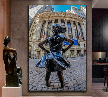 Fearless Girl - V Famous Landmarks Artwork Print Artesty   