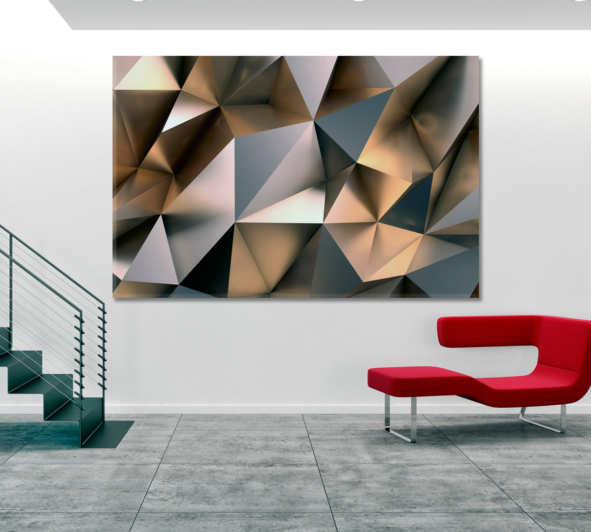 Abstract Grey 3D Pattern Abstract Art Print Artesty 1 panel 24" x 16" 