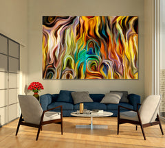 COLORED FLAME LINES Abstract Contemporary Art Contemporary Art Artesty 1 panel 24" x 16" 