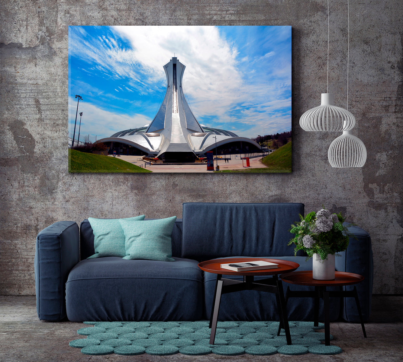Montreal Olympic Stadium and Tower Famous Landmarks Artwork Print Artesty   
