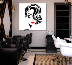 BEAUTY CONCEPT Hairstyle Women Face Beauty Salon Artwork Prints Artesty 1 Panel 12"x12" 