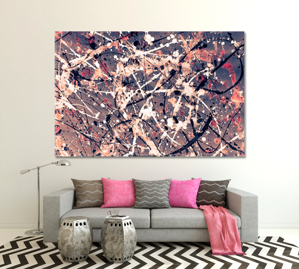 Style of Jackson Pollock Drip Art Abstract Expressionism Pattern Abstract Art Print Artesty 1 panel 24" x 16" 