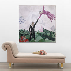 PROMENADE Inspired By Marc Chagall Fine Art Artesty 1 Panel 12"x12" 