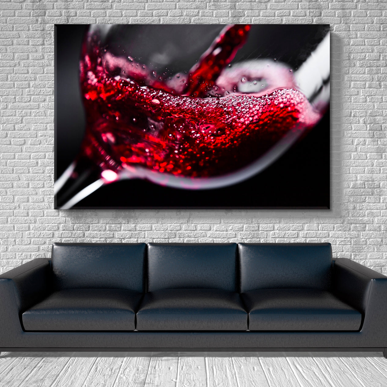 RED WINE Red on Black Restaurant Modern Wall Art Artesty   