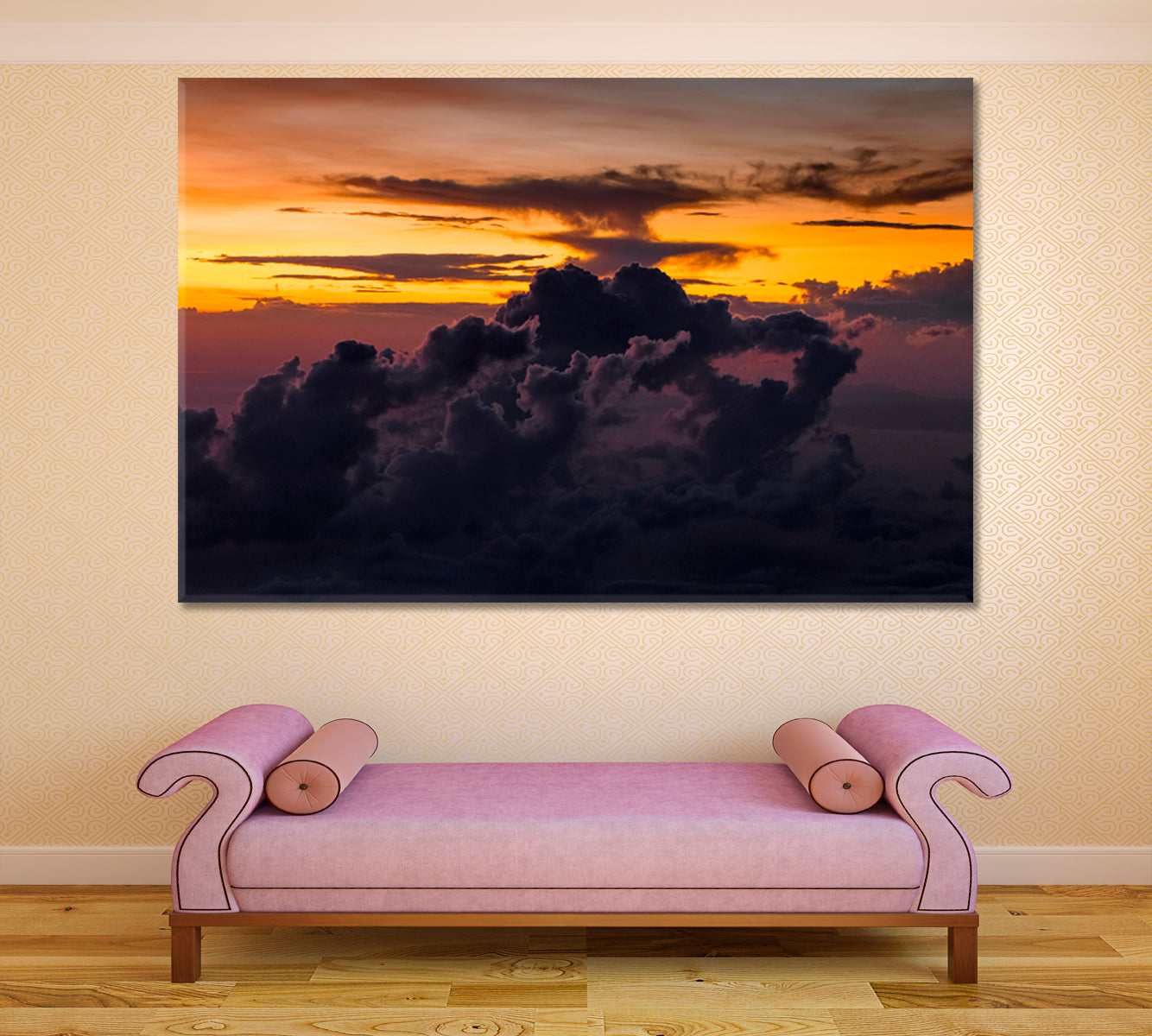 Dusk Shining Impressive Clouds at Sunrise Maldives Islands Abstract Blur Scenery Landscape Fine Art Print Artesty   