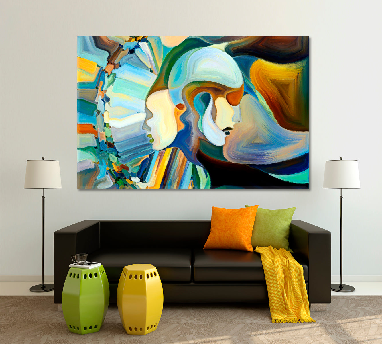 Life Inside Colorful Palette Consciousness Art Artesty 1 panel 24" x 16" 