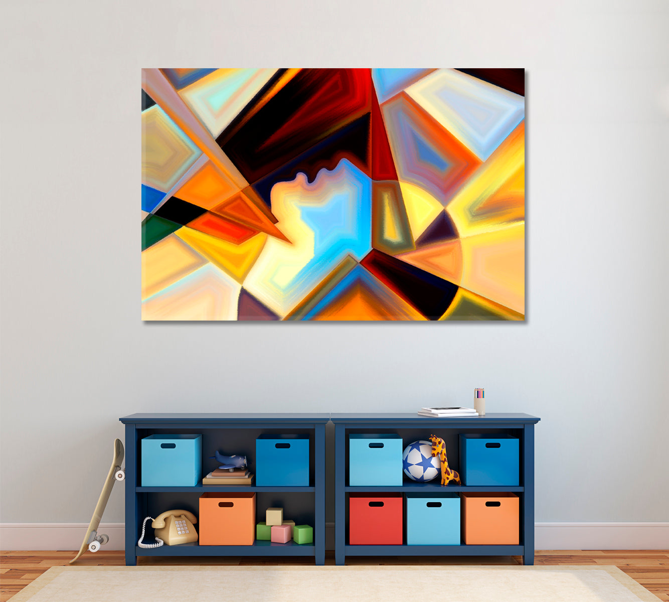 Divided Intellect Abstract Geometric Forms Design Abstract Art Print Artesty 1 panel 24" x 16" 
