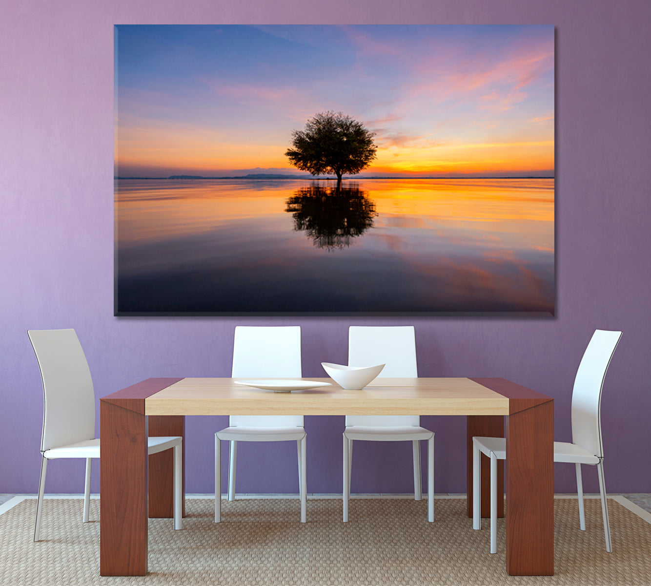 Breathtaking Landscape Inspired by Nature Sunset Over Water Flooded Trees Scenery Landscape Fine Art Print Artesty   