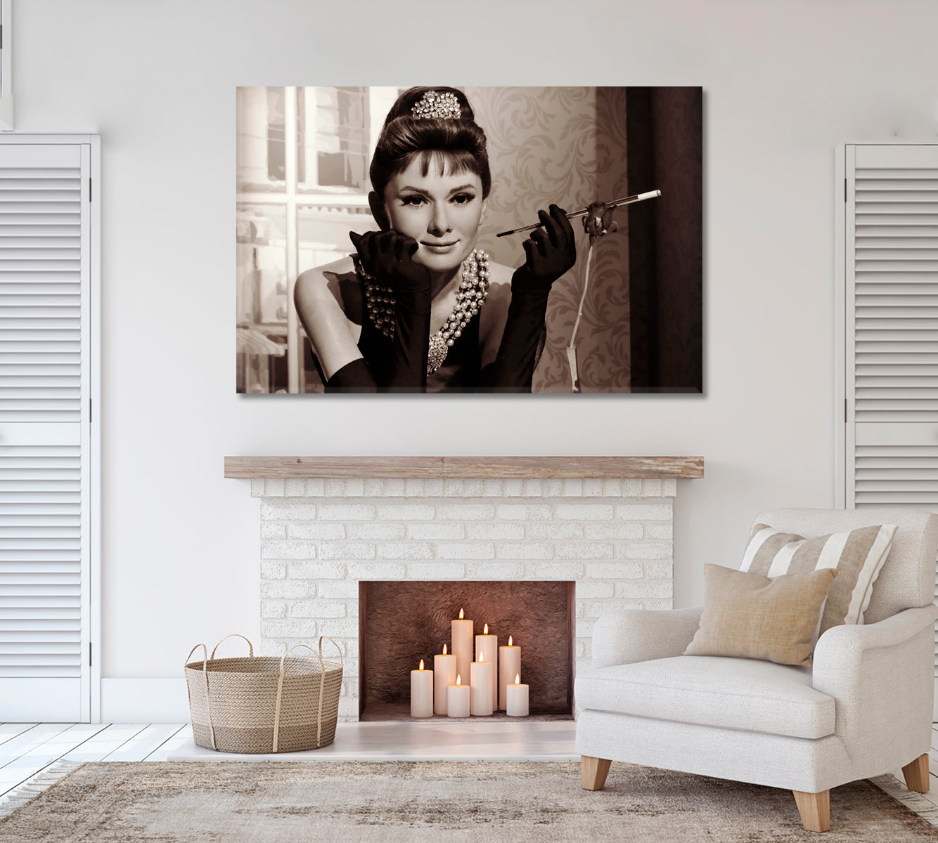 Audrey Celebs Canvas Print Artesty 1 panel 24" x 16" 