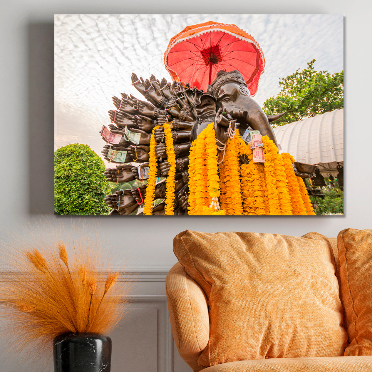 THAILAND Ganesha Hindu Elephant Head God of Knowledge Success Countries Canvas Print Artesty   