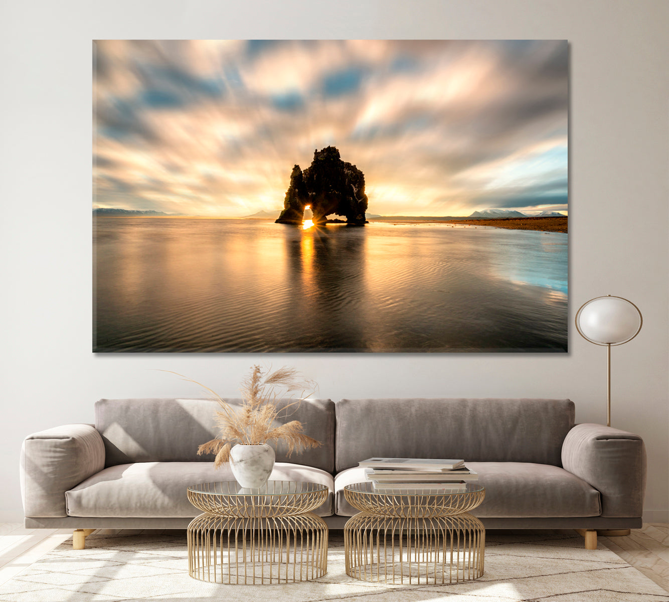 Hvitserkur Unique Basalt Rock Majestic Monolith Vatnsnes Peninsula Iceland Beautiful Landscape Canvas Print Scenery Landscape Fine Art Print Artesty   