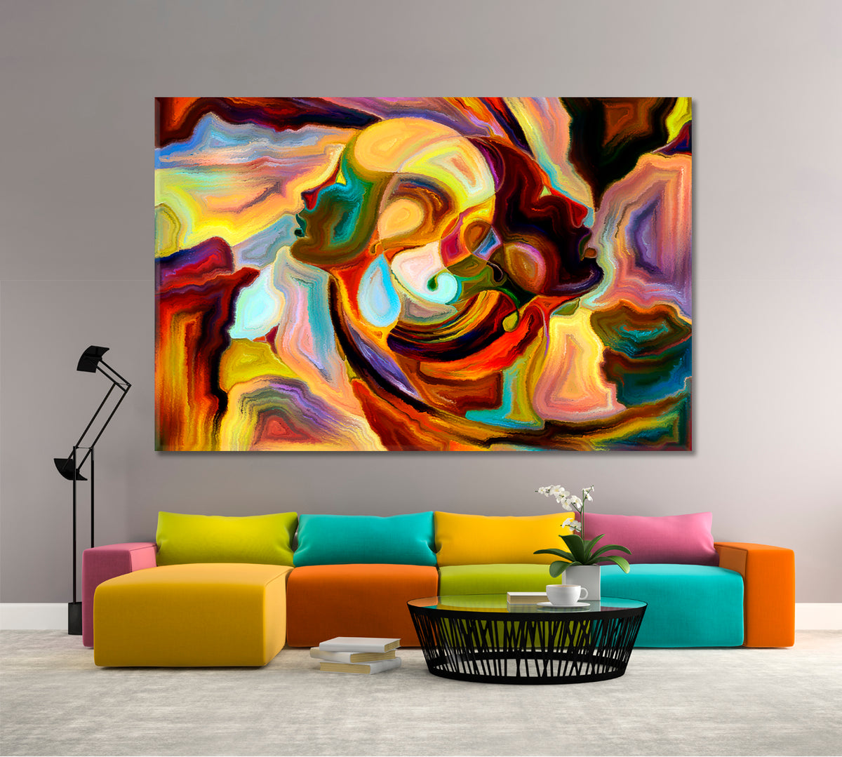 VORTEX MIND Contemporary Abstract Colorful Patterns Contemporary Art Artesty 1 panel 24" x 16" 