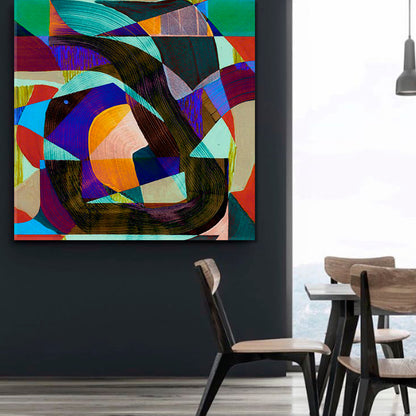 GEOMETRIC Pattern Modern Abstract Trendy Art - Square Panel Abstract Art Print Artesty   