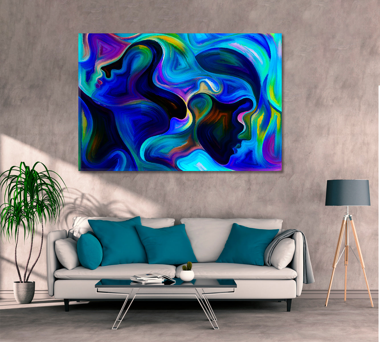 Split Consciousness Abstract Design Contemporary Art Artesty 1 panel 24" x 16" 