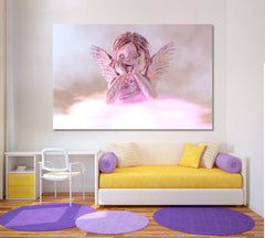 Kids Room Concept Cute Sweet Baby Angel With Fairy Wings Art Print Kids Room Canvas Art Print Artesty   