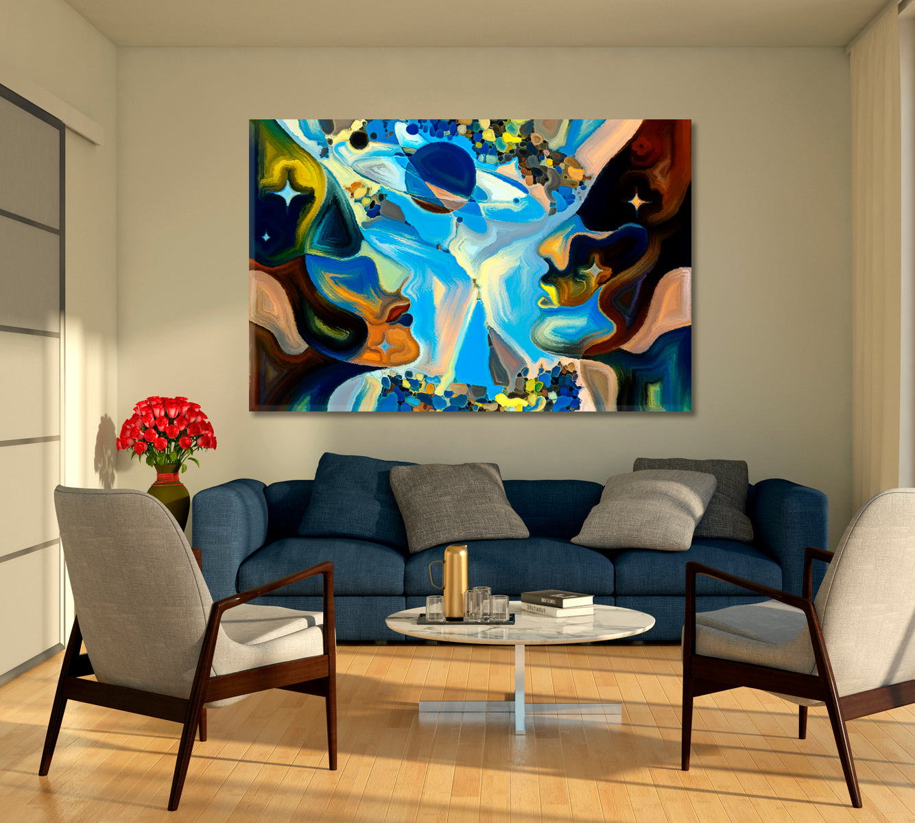 Cosmic Consciousness Love Into Universe Celestial Home Canvas Décor Artesty 1 panel 24" x 16" 