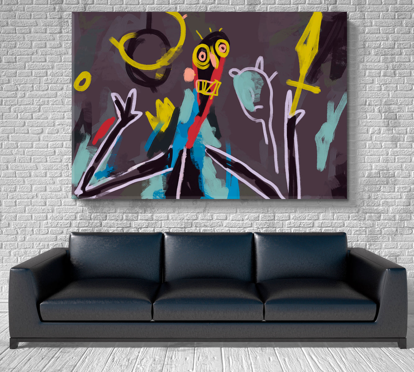 KING & CROWN Basquiat Vibe Abstract Figurative Expressionism Abstract Art Print Artesty   