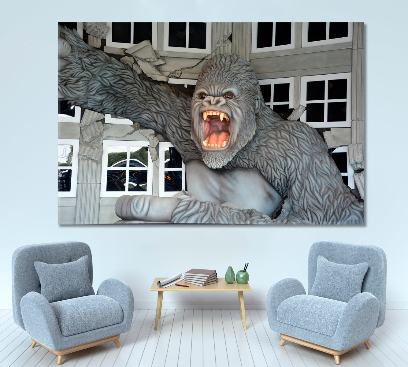 Giant King Kong USA Attraction Famous Landmarks Artwork Print Artesty   