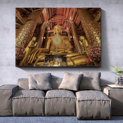 Giant Golden Buddha Thailand Religious Modern Art Artesty   