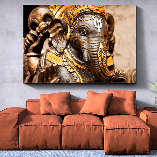 Hindu God Ganesha Idol Religious Modern Art Artesty   