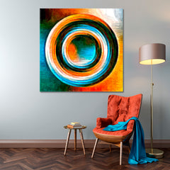 CIRCLE Colored Lines Abstract Shapes Modern Art Minimalist Canvas Pritn Home Décor Artesty   